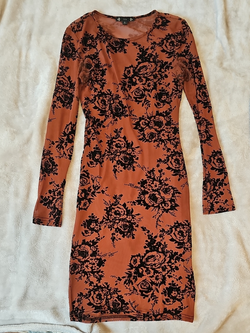 Mesh Floral LS dress